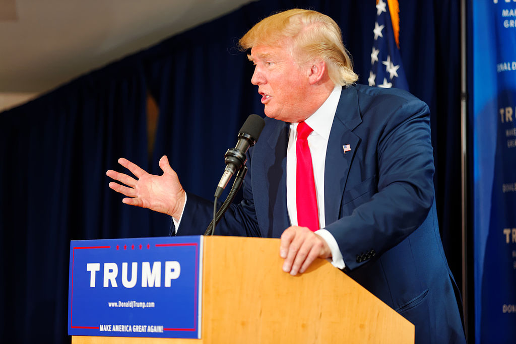 Trump campaigning in Laconia, New Hampshire, July 2015.